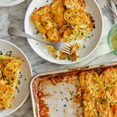 Sheet Pan Scalloped Potatoes - Damn Delicious