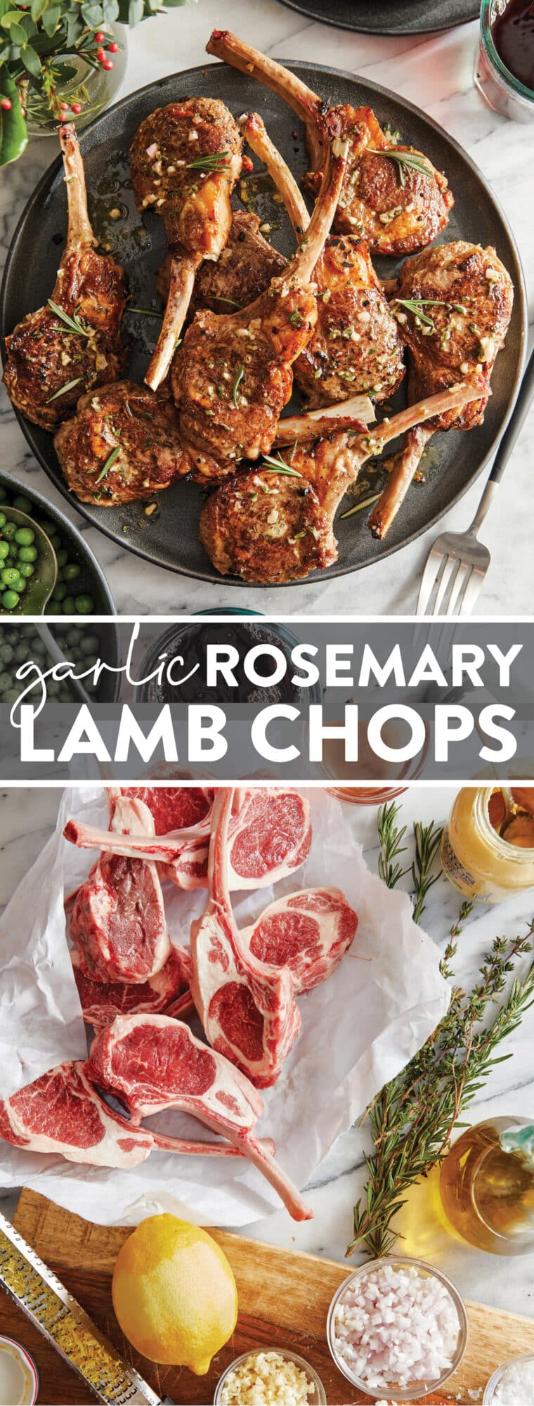 Garlic Rosemary Lamb Chops - Pan-seared until perfectly golden brown with an amazing garlicky, rosemary-thyme marinade. So easy yet so good!