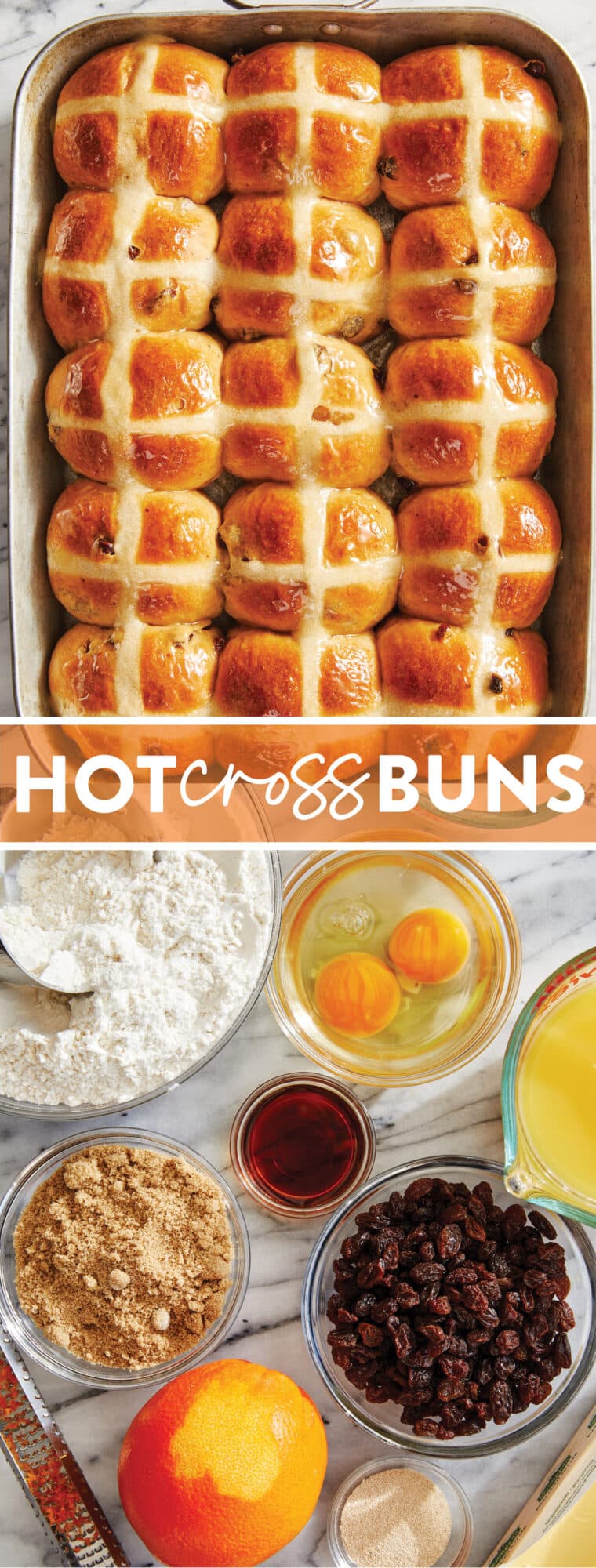 Hot Cross Buns - Homemade hot cross buns that are super soft, fluffy + a little sweet.  An absolute must for Easter - they will be gone very quickly!
