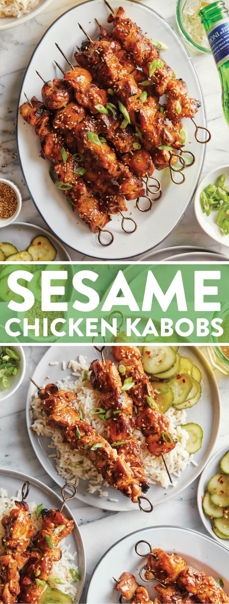 Sesame Chicken Kabobs - Damn Delicious