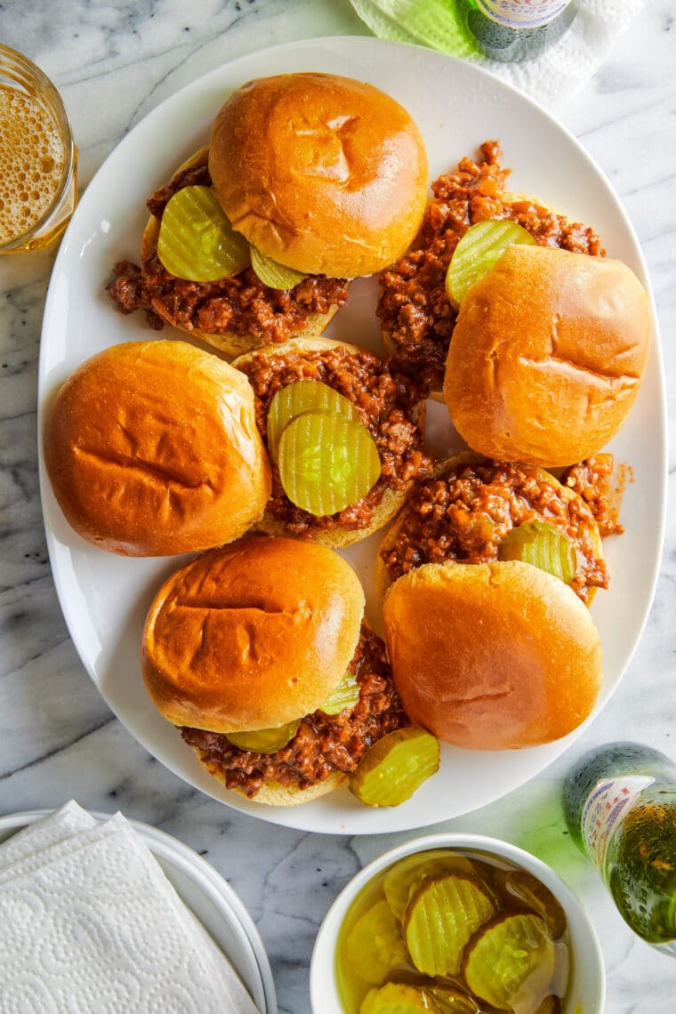 Homemade Sloppy Joes - Hands down THE BEST sloppy joes made from scratch! So saucy, so hearty. Serve in hamburger buns for a quick dinner!