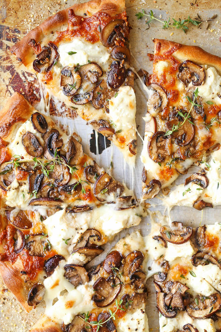 White Mushroom Pizza Video - Damn Delicious
