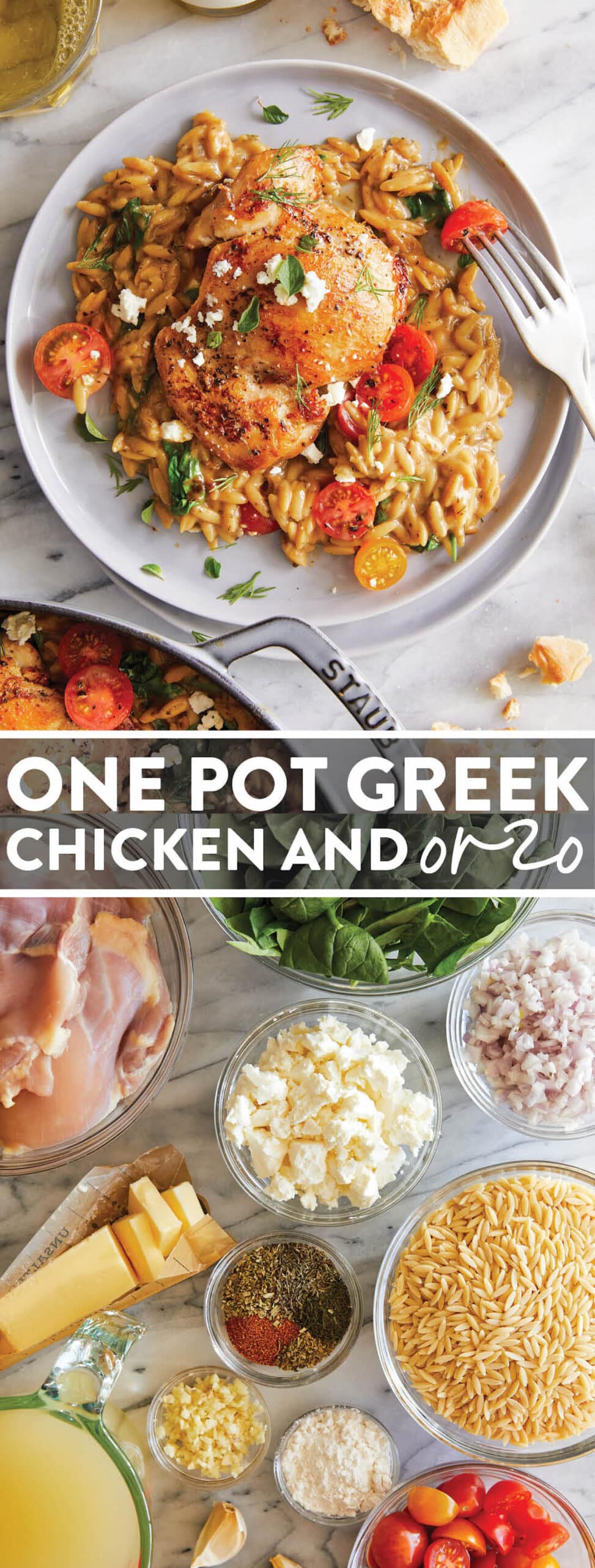 One Pot Greek Chicken And Orzo Damn Delicious