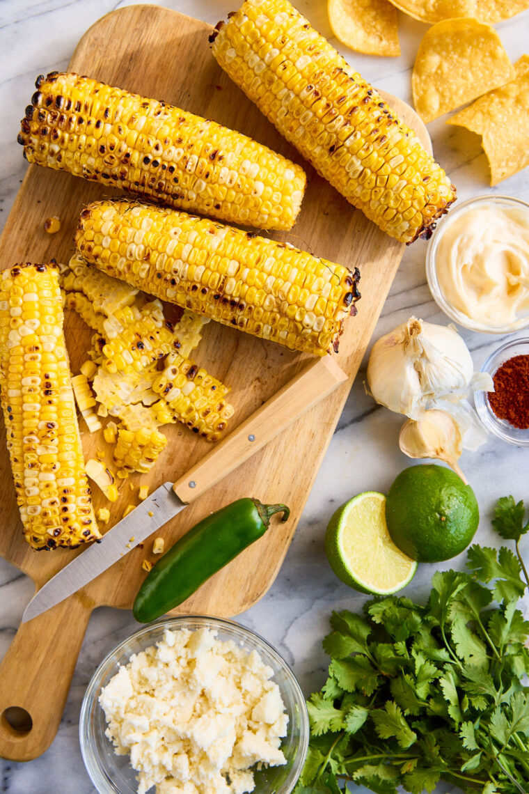 Mexican Corn Dip - Traditional Mexican street corn is turned into the best dip ever. So good you won't even need chips. Just grab a spoon!