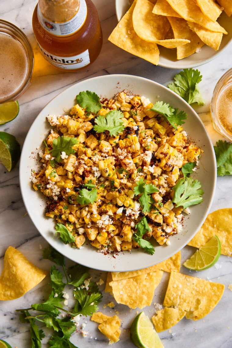 Mexican Corn Dip - Traditional Mexican street corn is turned into the best dip ever. So good you won't even need chips. Just grab a spoon!