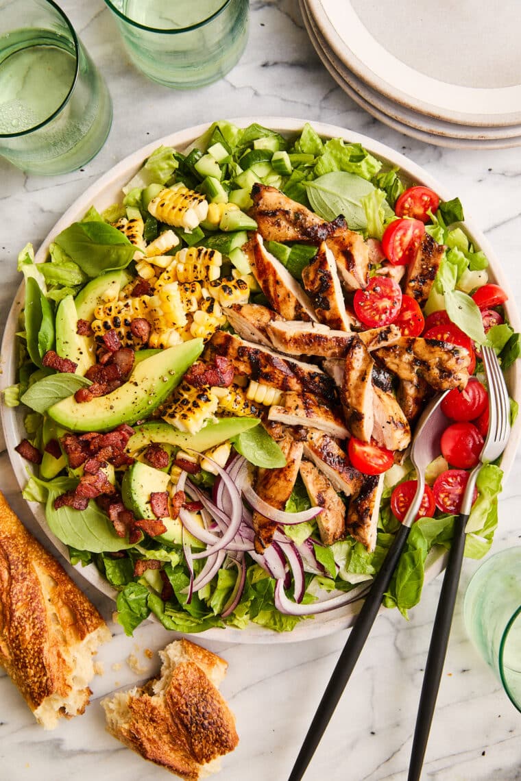 Balsamic Chicken Salad - Made with the juiciest, tender, flavor-packed grilled chicken and a homemade (super easy) balsamic vinaigrette!