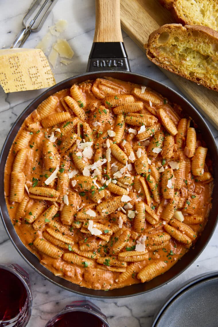 Quick Pasta with Tomato Cream Sauce - Your go-to easy peasy pasta recipe yet fancy enough for company! So luscious, velvety, creamy + saucy!