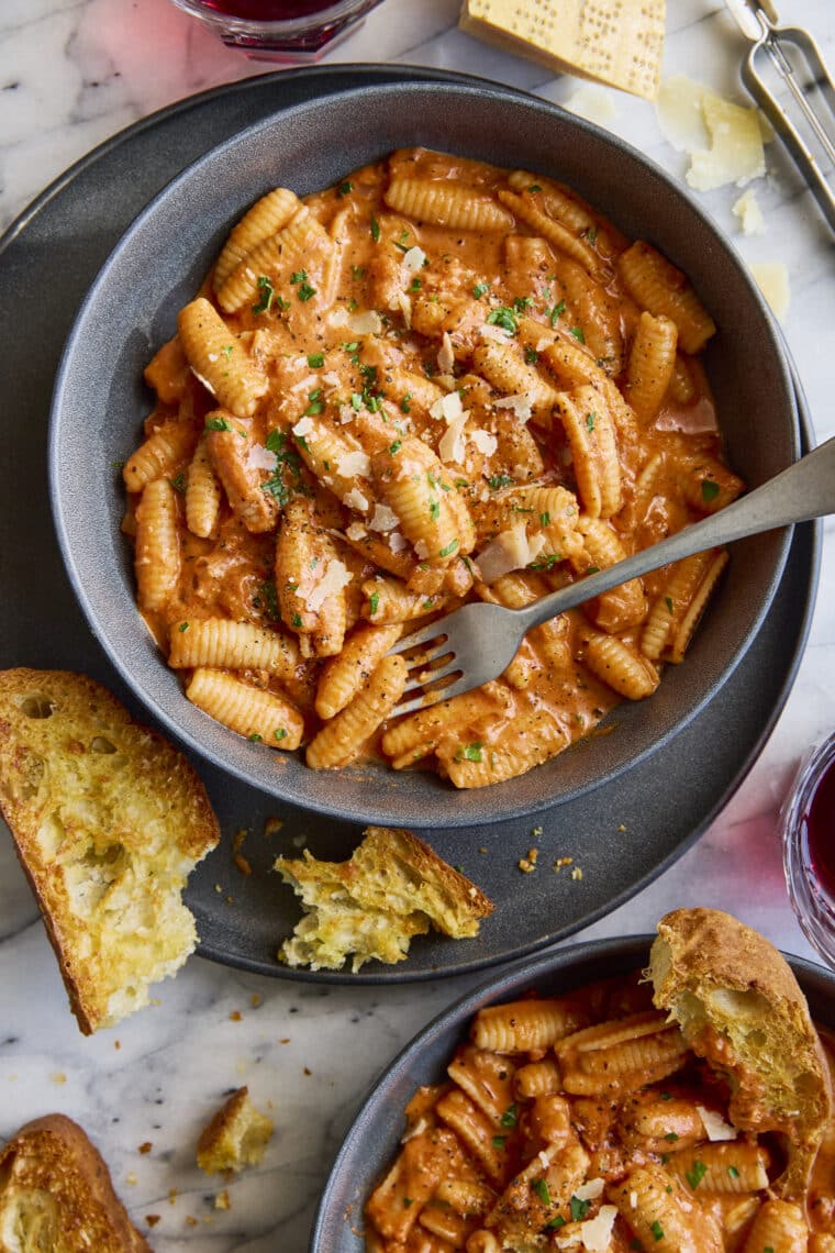 Quick Pasta with Tomato Cream Sauce - Your go-to easy peasy pasta recipe yet fancy enough for company! So luscious, velvety, creamy + saucy!